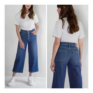 Levi’s Mile High Cropped Wide Leg Women’s Medium Blue Jeans Size 27 NWT